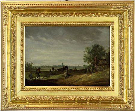 Firma indecifrata, secolo XX

"Paesaggio olandese" 
olio su tavola parchettata