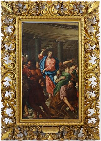 Scuola del secolo XVIII

"Cristo caccia i mercanti dal tempio"
olio su tela (cm