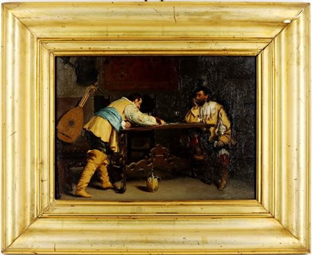 Ignoto del secolo XIX

"La partita a carte" 
olio su tela (cm 25x35)
in cornice