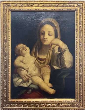 Ignoto, da Carlo Maratta

"Madonna con Bambino"
olio su tela (cm 58,5x44,5)
in