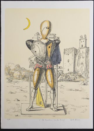Giorgio De Chirico (Volo 1888 - Roma 1978), “Il Trovatore con la luna”.