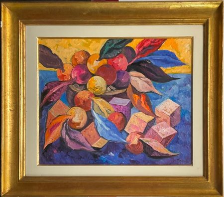 Saverio Terruso "Cubi e frutta" 1995
olio su tela
cm 40x50
firmato in basso a de