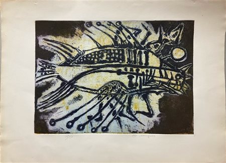 LUCIANO MINGUZZI "La grande natura marina" 
acquaforte e acquatinta a colori
(la