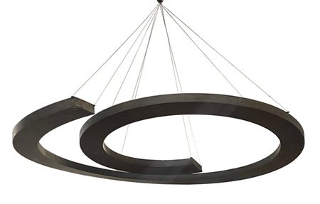 Ignoto, scultura ellittica in metallo (197,5x 180)
(difetti)