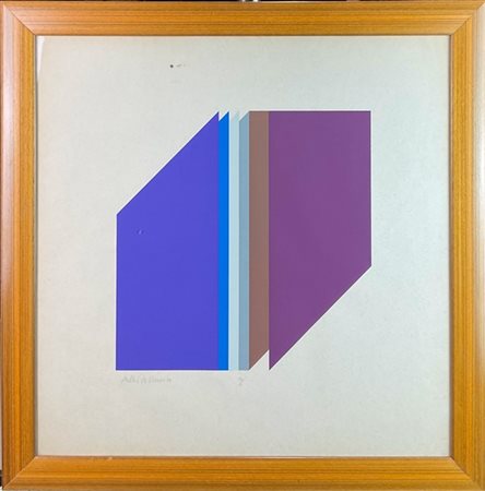Firma indecifrata "Senza titolo" 1979, serigrafia a colori
cm 48,5x48
firmata,