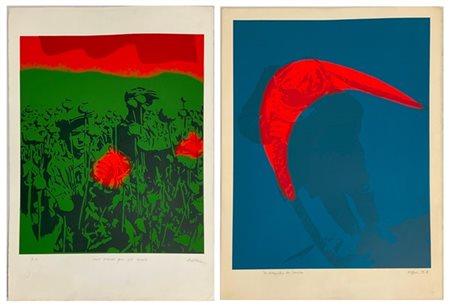 Ivan Messac Lotto composto da due serigrafie a colori, con soggetti e misure div