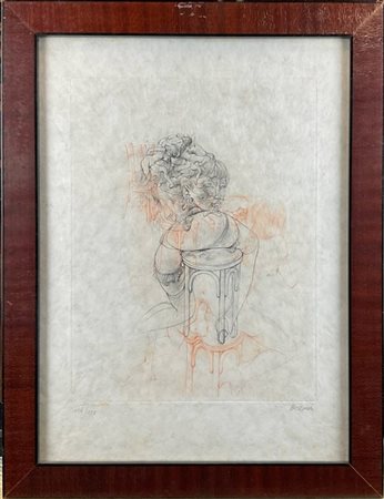 Hans Bellmer "Senza titolo" 
acquaforte e acquatinta su carta giappone
(lastra c