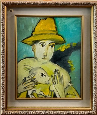 Remo Brindisi "Pastorale" Anni '90
olio su tela
cm 50x40
firmato in basso a dest