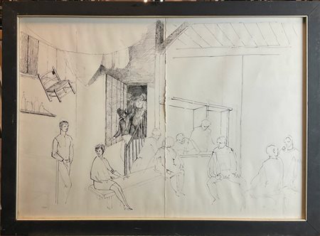 Stanislas Lepri "Senza titolo" 
china e matita su due fogli
cm totali 45,8x66
fi