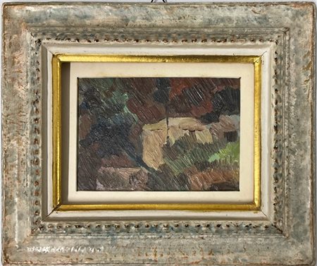 Gianfranco Fasce "Senza titolo" 1955
olio su cartone pressato
cm 10x14,5
tracce