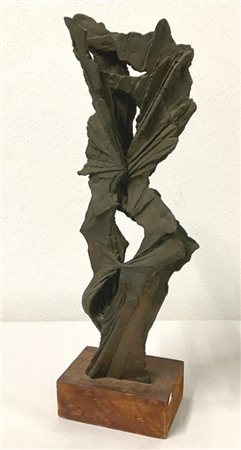 Toni Fabris "Contrasti" 1964
scultura in bronzo su base in legno
h scultura cm 4