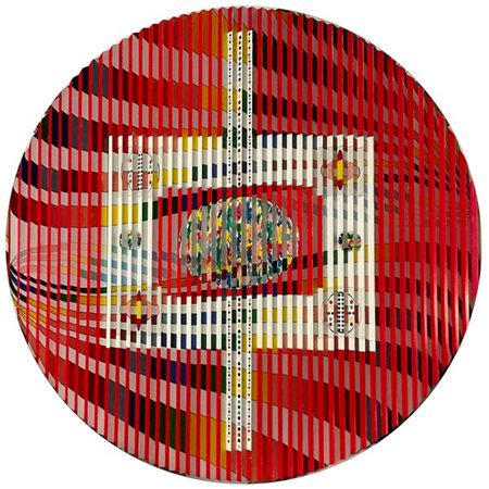 ANNA TANNER "Interpretazione del marchio Reggiani" 1989
tecnica mista su listell