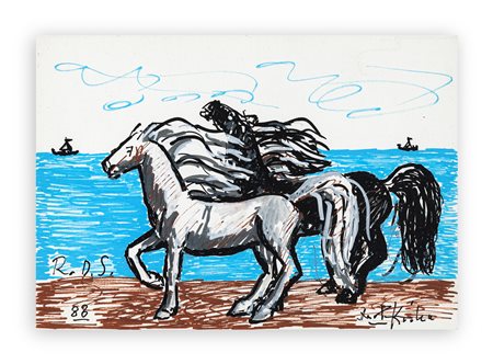 IBRAHIM KODRA (1918-2006) - Cavalli, 1988