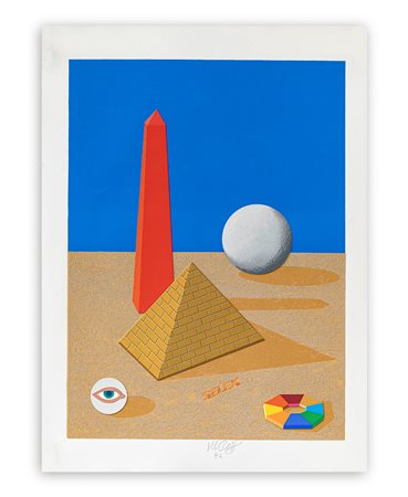 LUCIO DEL PEZZO (1933-2020) - Selex piramide, obelisco e sfera, 1994