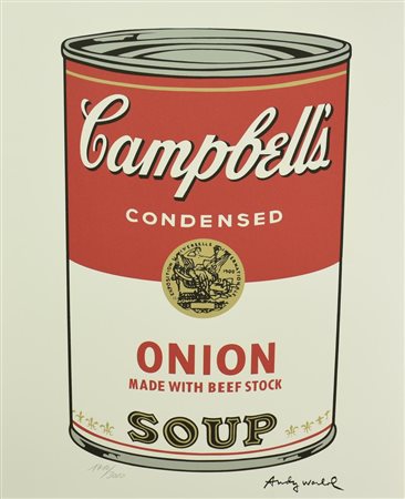 D'apres Andy Warhol CAMPBELL ONION SOUP fotolitografia su carta, cm 50x40;...