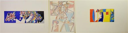 Enzo Branca COMPOSIZIONI, 1980 -matite colorate su carta, cm 33x50 sul retro;...
