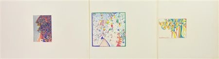 Enzo Branca COMPOSIZIONI -matite colorate su carta, cm 33x50 sul retro: firma...