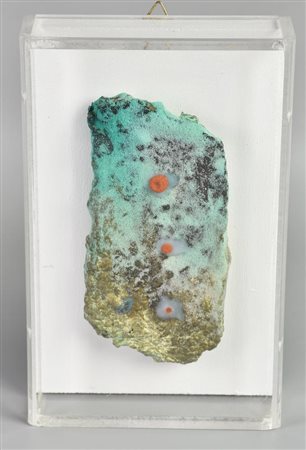 Renzo Nucara TALISMANO, 1996 resine e pigmenti entro teca di plexiglass, cm...