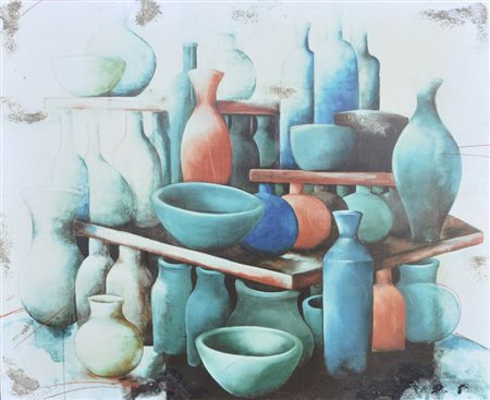 CHRISTINE BÖKE Senza titolo Digital print con intervento d’autore montato su...