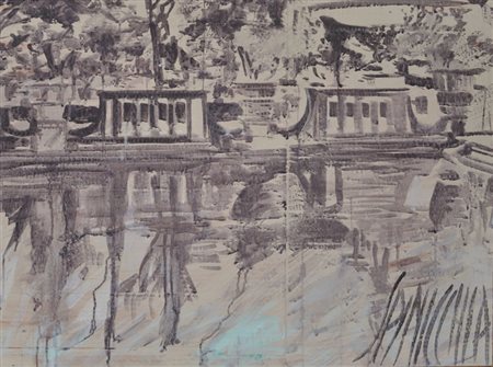 GIOVANNI SPINICCHIA Senza titolo Tecnica mista su cartone cm. 67x90 Firma in...