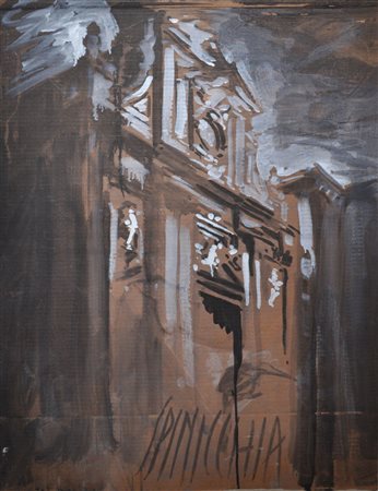 GIOVANNI SPINICCHIA Senza titolo Tecnica mista su cartone cm. 99x66 Firma in...