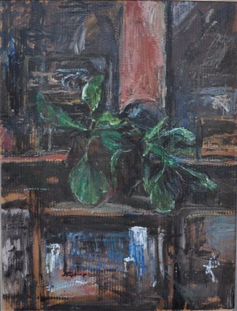 ENZO FARAONI Senza titolo, 1997 Olio su cartone cm. 100x70 Firma in basso a...