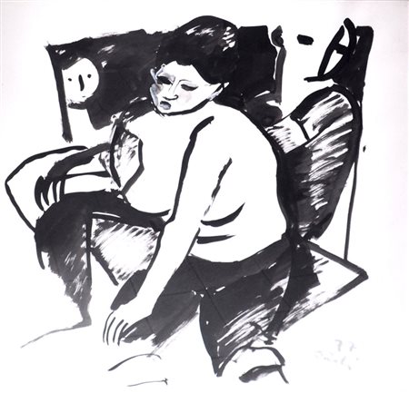 BRUNO PAOLI Figura, 1977 China su carta cm. 80x70 Firma e data in basso a destra