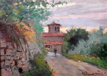GIORGIO LUXARDO Presso Montevarchi (AR) Olio su tavola cm. 15x20 Firma in...