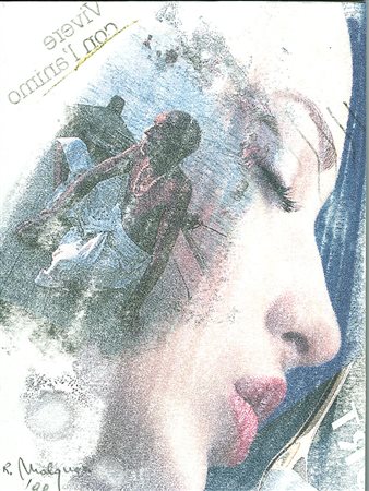 ROBERTO MALQUORI Vivere con l’animo, 1998 Decollage su carta applicata su...