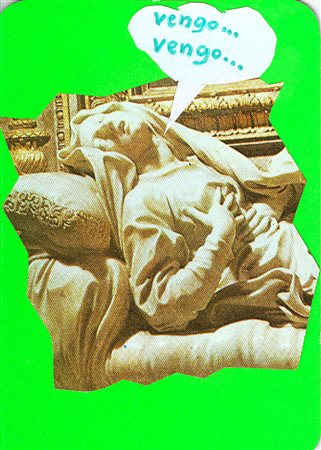 LUCIA MARCUCCI Vengo … vengo …, 1971 Collage su cartoncino cm. 10,7x7,7 Firma...