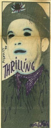 LAMBERTO PIGNOTTI Thrilling, 1970 Scrittura su carta stampata cm. 22,3x9...