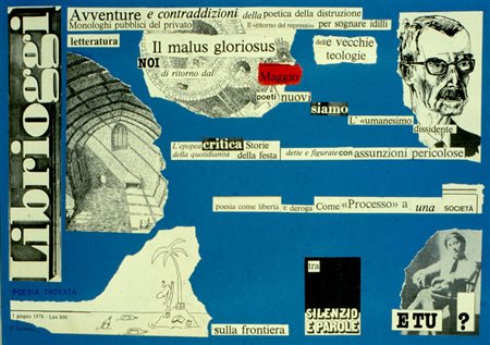 EUGENIO MICCINI Poesia trovata: Libri Oggi, 1978 Collage su cartone cm. 35x50...