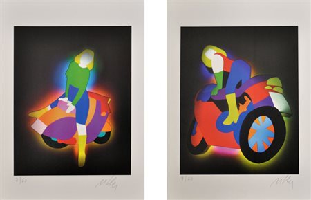 MARCO LODOLA Lotto unico di due litografie a colori firmate e numerate -...