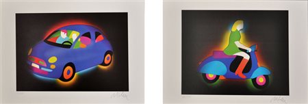 MARCO LODOLA Lotto unico di due litografie a colori firmate e numerate -...