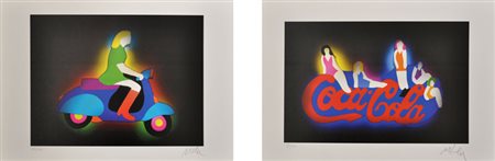 MARCO LODOLA Lotto unico di due litografie a colori firmate e numerate -...