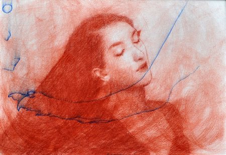 OMAR GALLIANI Senza titolo Tecnica mista su cartoncino cm. 50x70 Firma in...