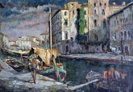 ALESSANDRO MONSAGRATI Senza titolo Olio su tela cm. 80x121 Firma in basso a...