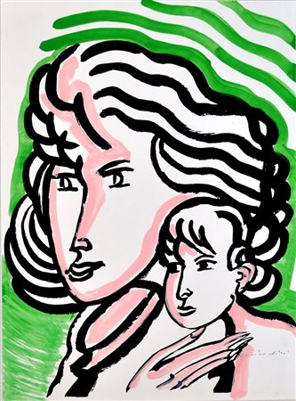 REMO BRINDISI Maternità, 1981 Retouché cm. 70x50 Firma in basso a destra...