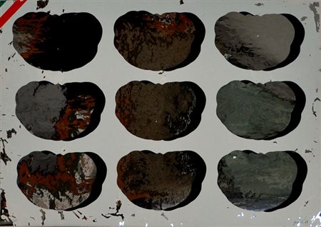 CONCETTO POZZATI Senza titolo, 1969 Serigrafia polimaterica specchiante – es....