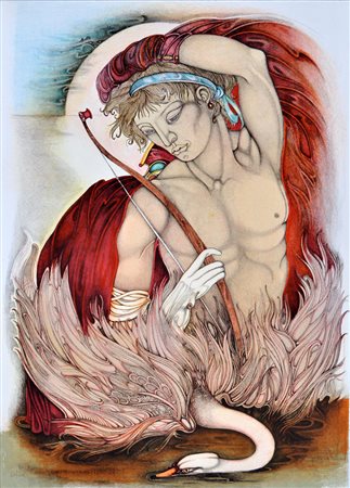 GIULIANO PINI Senza titolo, 1984 Litografia a colori – es. 66/100 cm. 70x50,5...