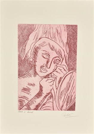 Mario Carletti BALLERINA acquaforte su carta, battuta cm 31x21, su foglio cm...