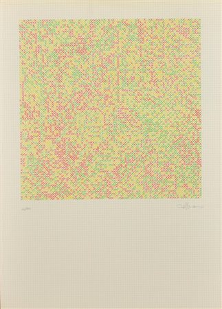 Ignoto COMPOSIZIONE serigrafia con carta, cm 70x50; es. 64/100 firma,...