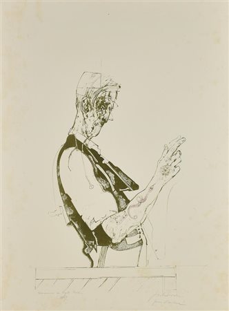 Pierangelo Tronconi PARANOICO IN HYDE PARK litografia, cm 49x36, su foglio cm...