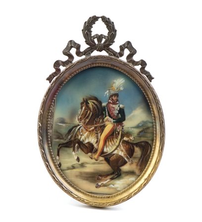 miniatura ovale di Gioacchino Murat 12 x 10 cm inclusa cornice