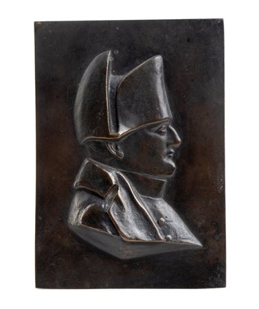 Placchetta in bronzo 10x15 cm Raffifurante busto di Napoleone