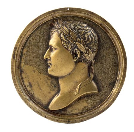 Placca in bronzo dorato Inizi del XIX secolo Diametro: 13 cm Raffigurante...