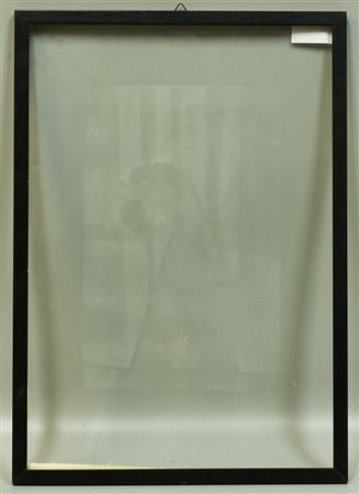 CORNICE IN LEGNO nero, completa di vetro cm 48x34, luce cm 45x31 Lievi difetti