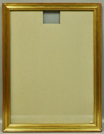 CORNICE IN LEGNO dorata, completa di vetro cm 60x45,5, luce cm 52x38,5 Lievi...
