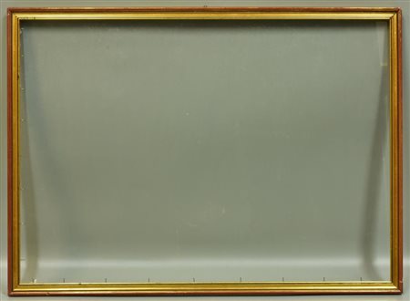 CORNICE IN LEGNO completa di vetro cm 53,5x74, luce cm 50x69 Lievi difetti
