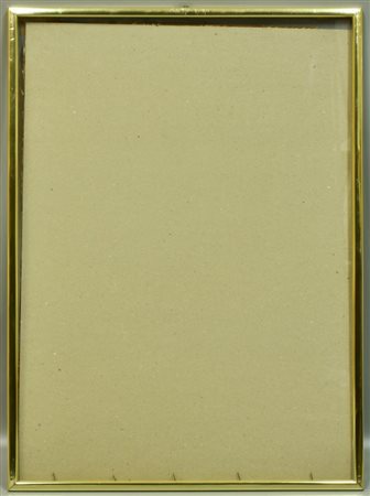 CORNICE IN METALLO dorata, completa di vetro cm 72x52, luce cm 69x49 Graffi e...